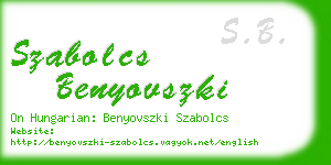 szabolcs benyovszki business card